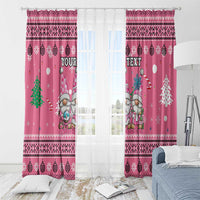 Personalised Germany Christmas Window Curtain Cute Pink Gnome Frohe Weihnachten - Wonder Print Shop
