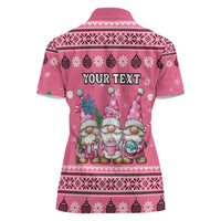 Personalised Germany Christmas Women Polo Shirt Cute Pink Gnome Frohe Weihnachten - Wonder Print Shop