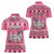 Personalised Germany Christmas Women Polo Shirt Cute Pink Gnome Frohe Weihnachten - Wonder Print Shop