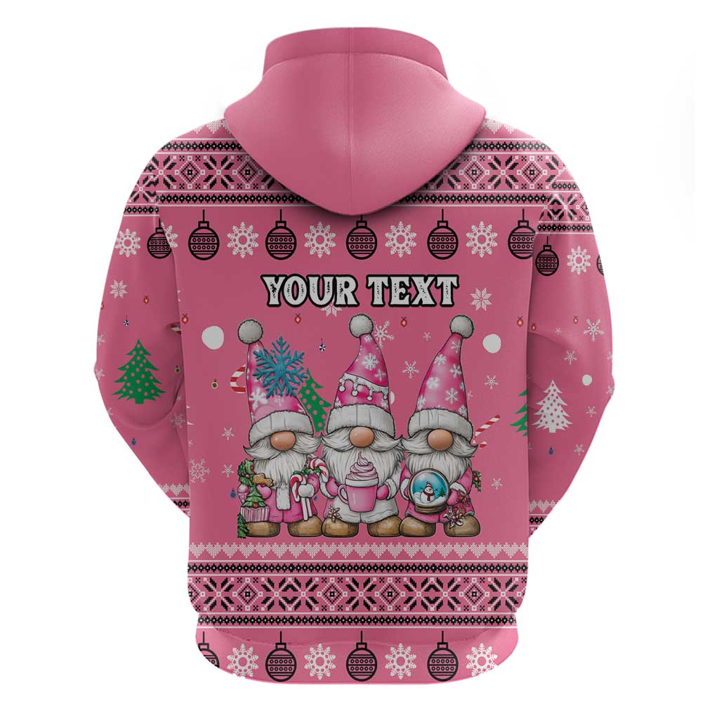 Personalised Germany Christmas Zip Hoodie Cute Pink Gnome Frohe Weihnachten - Wonder Print Shop