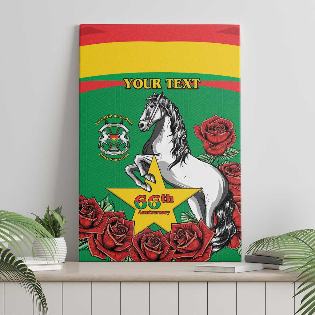 Personalised Burkina Faso Republic Day Canvas Wall Art Happy 66th Anniversary with White Stallion - Wonder Print Shop