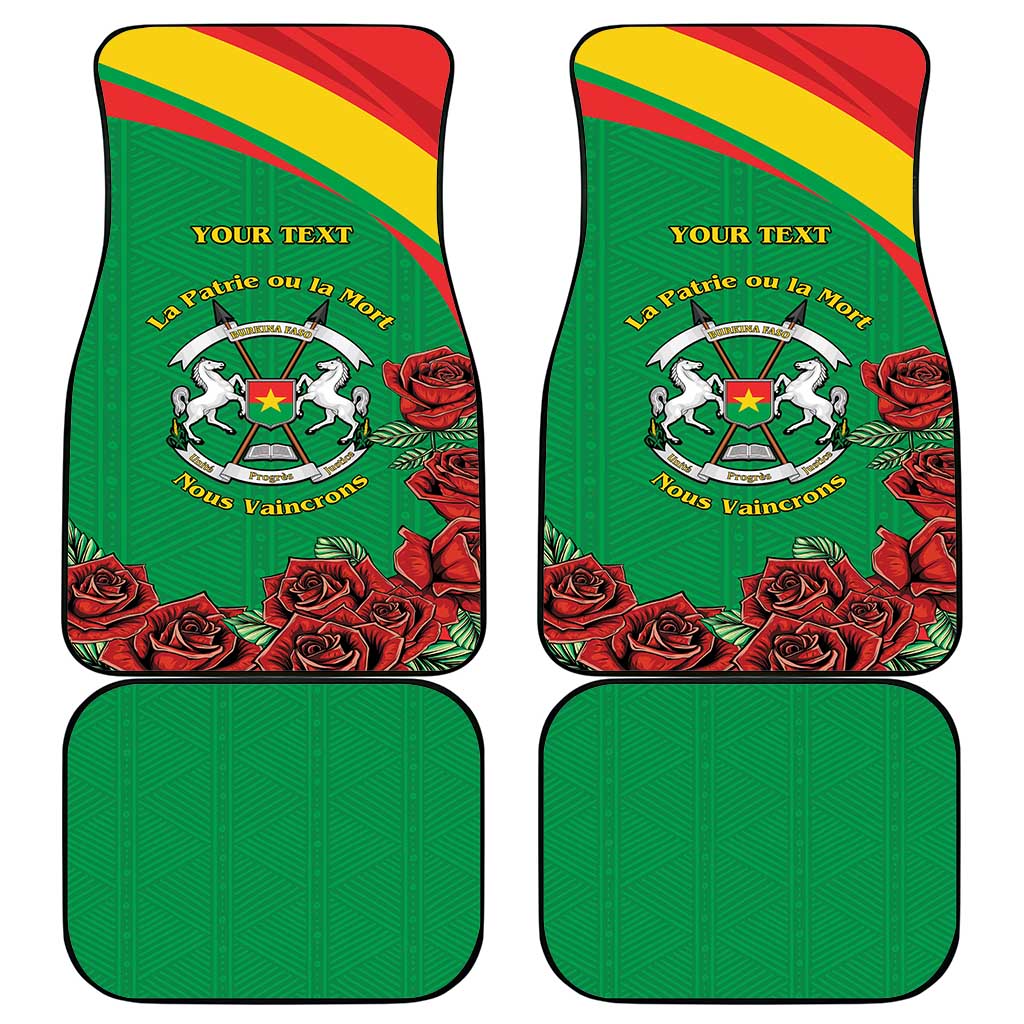 Personalised Burkina Faso Republic Day Car Mats Happy 66th Anniversary with White Stallion - Wonder Print Shop
