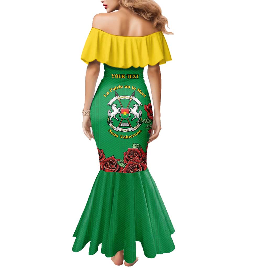 Personalised Burkina Faso Republic Day Family Matching Mermaid Dress and Hawaiian Shirt Happy 66th Anniversary with White Stallion - Wonder Print Shop