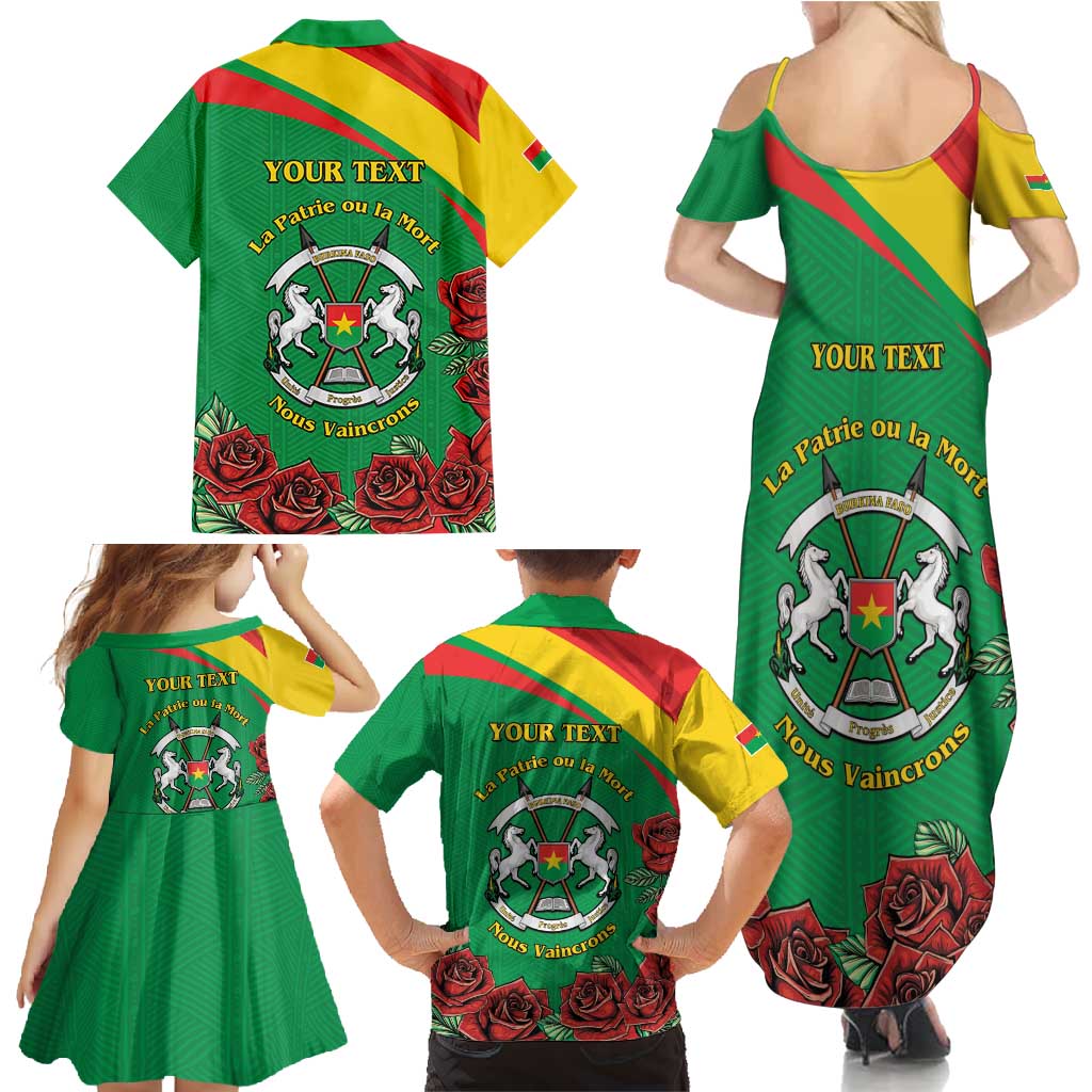 Personalised Burkina Faso Republic Day Family Matching Summer Maxi Dress and Hawaiian Shirt Happy 66th Anniversary with White Stallion - Wonder Print Shop