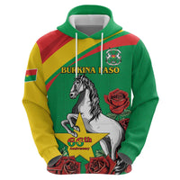Personalised Burkina Faso Republic Day Hoodie Happy 66th Anniversary with White Stallion - Wonder Print Shop
