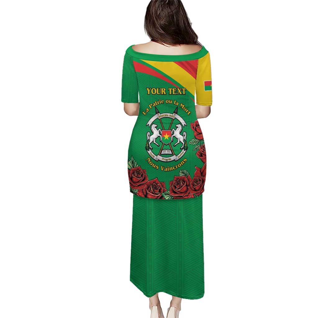 Personalised Burkina Faso Republic Day Puletasi Happy 66th Anniversary with White Stallion - Wonder Print Shop