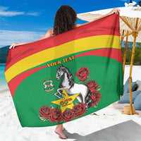 Personalised Burkina Faso Republic Day Sarong Happy 66th Anniversary with White Stallion - Wonder Print Shop