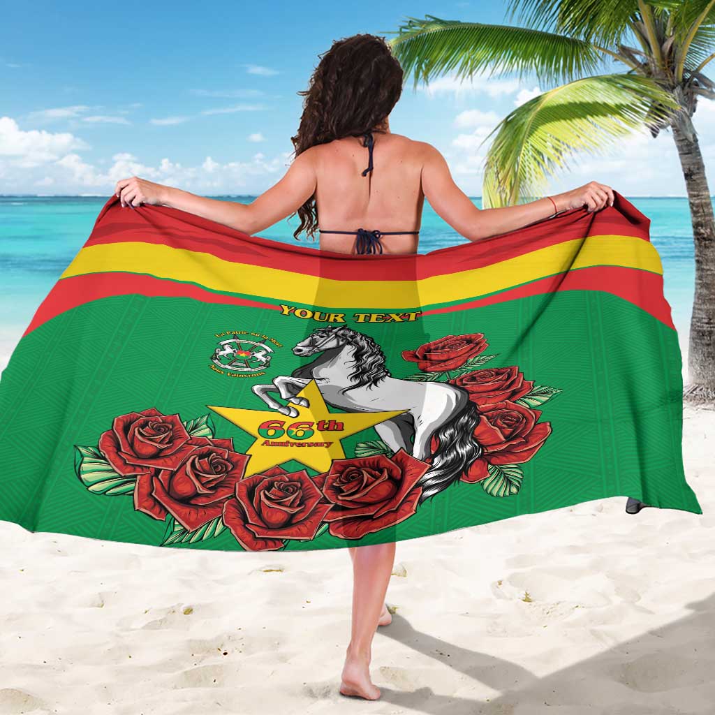 Personalised Burkina Faso Republic Day Sarong Happy 66th Anniversary with White Stallion - Wonder Print Shop