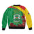 Personalised Burkina Faso Republic Day Sleeve Zip Bomber Jacket Happy 66th Anniversary with White Stallion - Wonder Print Shop