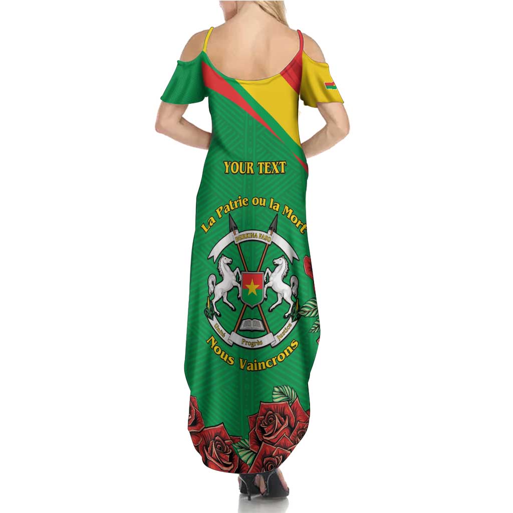 Personalised Burkina Faso Republic Day Summer Maxi Dress Happy 66th Anniversary with White Stallion - Wonder Print Shop