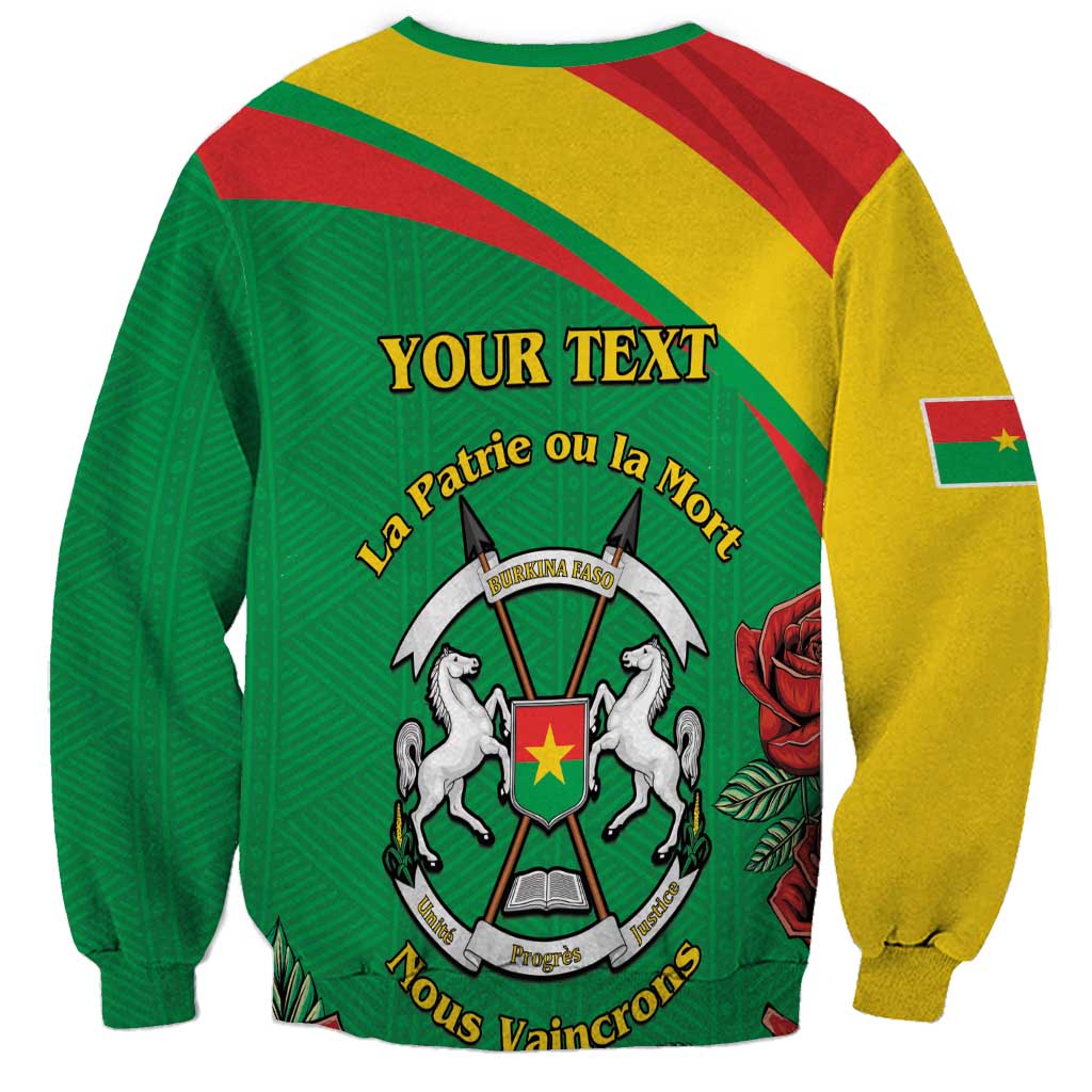 Personalised Burkina Faso Republic Day Sweatshirt Happy 66th Anniversary with White Stallion - Wonder Print Shop