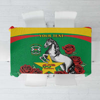 Personalised Burkina Faso Republic Day Tablecloth Happy 66th Anniversary with White Stallion - Wonder Print Shop