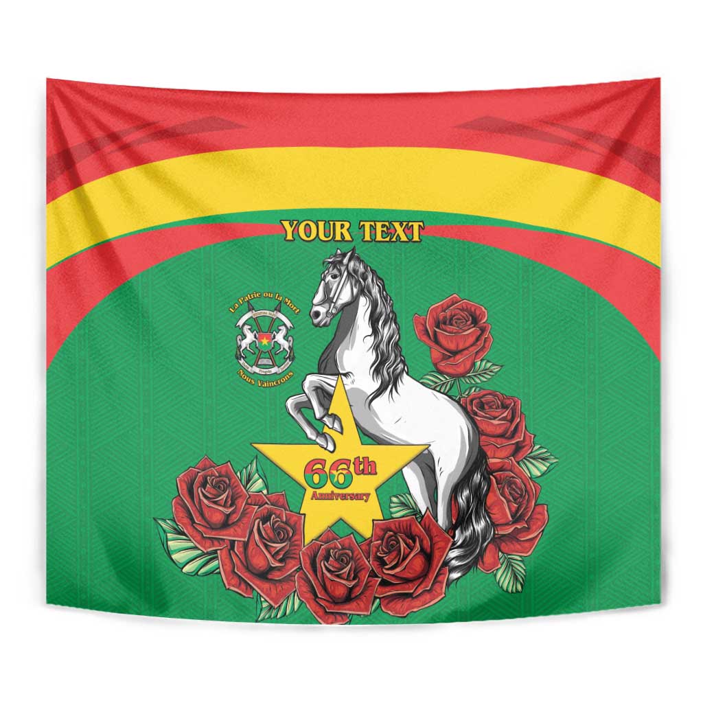 Personalised Burkina Faso Republic Day Tapestry Happy 66th Anniversary with White Stallion - Wonder Print Shop