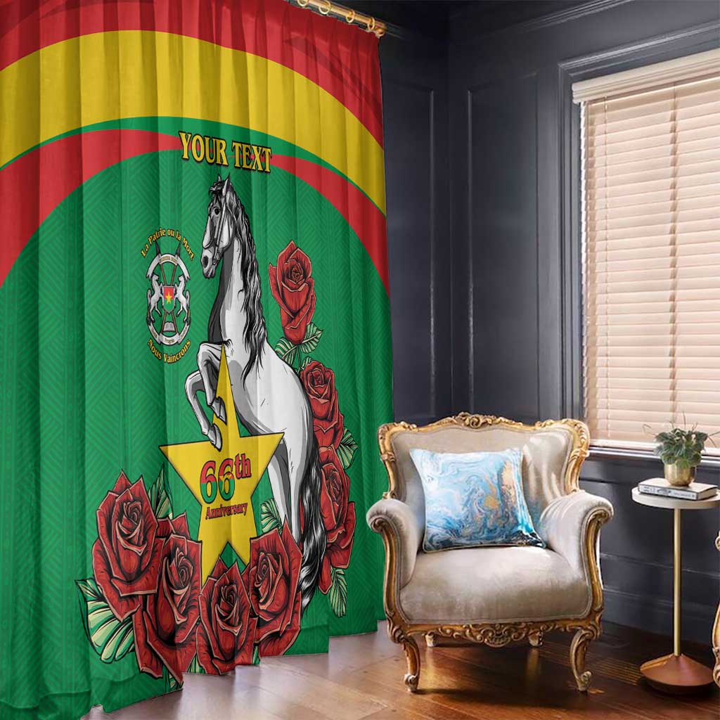 Personalised Burkina Faso Republic Day Window Curtain Happy 66th Anniversary with White Stallion - Wonder Print Shop