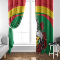 Personalised Burkina Faso Republic Day Window Curtain Happy 66th Anniversary with White Stallion - Wonder Print Shop