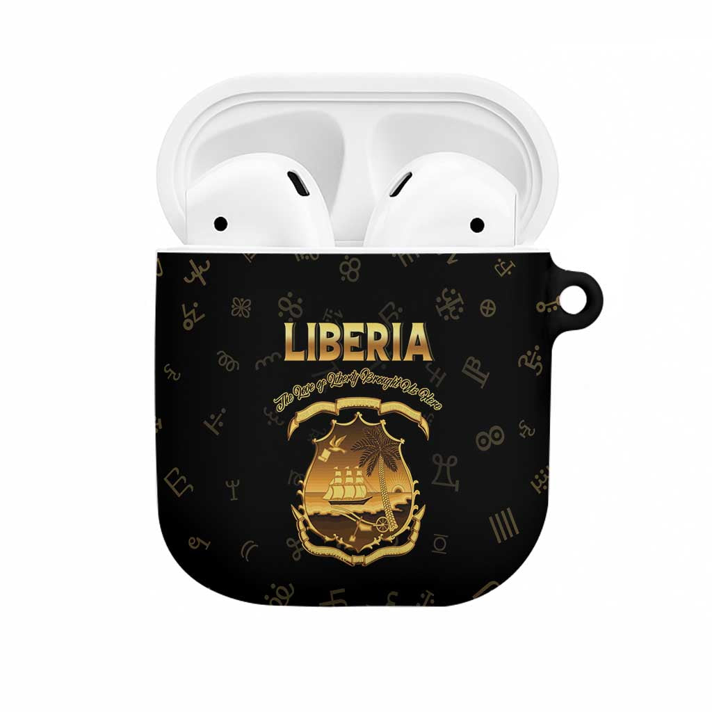 Liberia Vai Syllabary Heritage AirPods Case National Emblem Golden Style - Wonder Print Shop