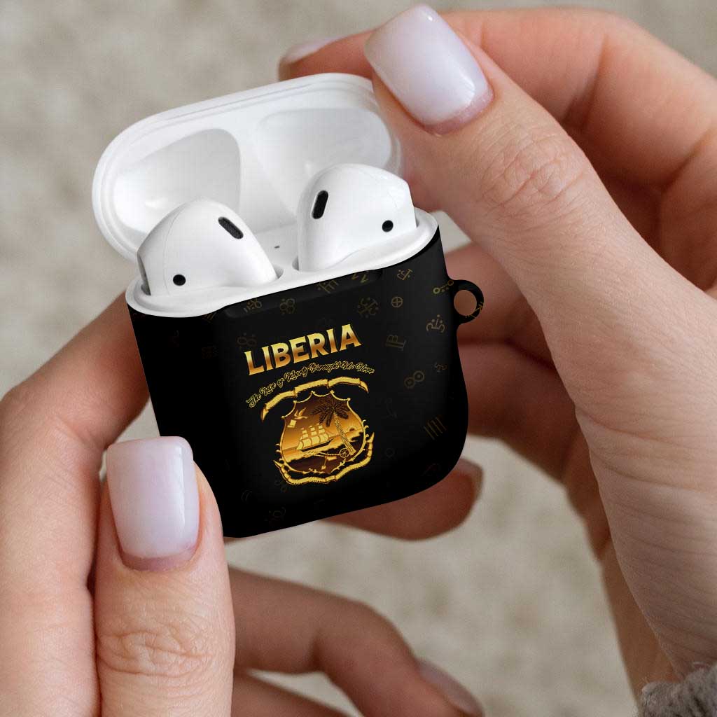 Liberia Vai Syllabary Heritage AirPods Case National Emblem Golden Style - Wonder Print Shop