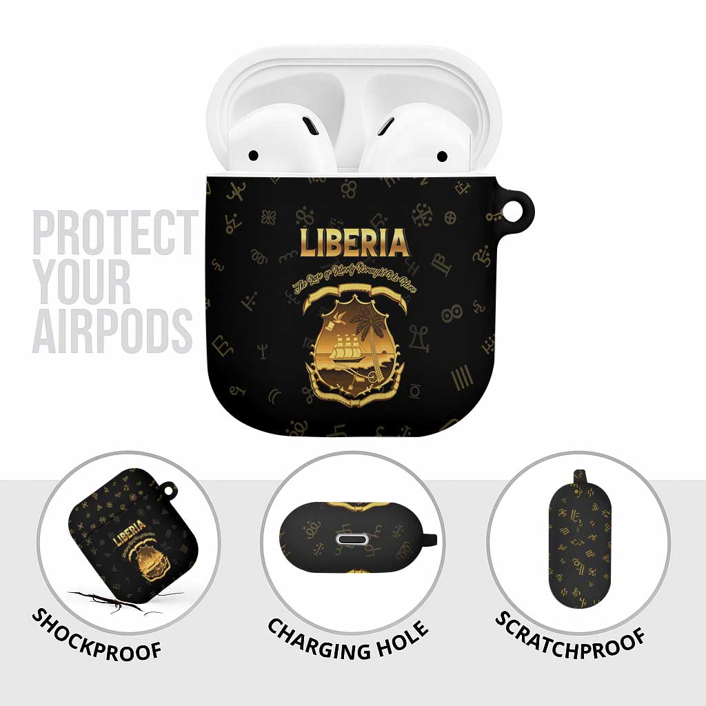 Liberia Vai Syllabary Heritage AirPods Case National Emblem Golden Style - Wonder Print Shop