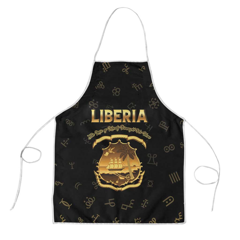 Liberia Vai Syllabary Heritage Apron National Emblem Golden Style - Wonder Print Shop
