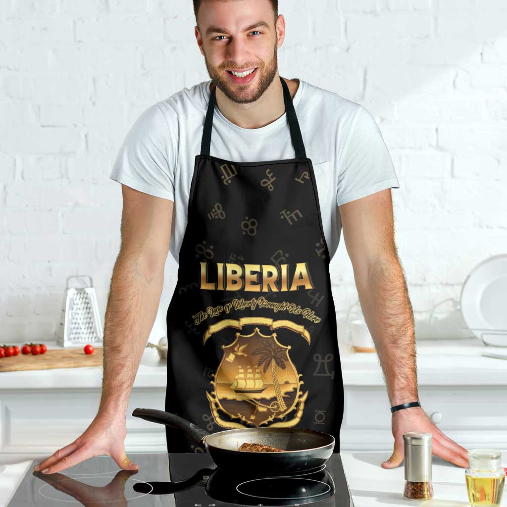 Liberia Vai Syllabary Heritage Apron National Emblem Golden Style - Wonder Print Shop