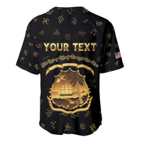 Personalized Liberia Vai Syllabary Heritage Baseball Jersey National Emblem Golden Style - Wonder Print Shop