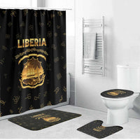 Liberia Vai Syllabary Heritage Bathroom Set National Emblem Golden Style - Wonder Print Shop