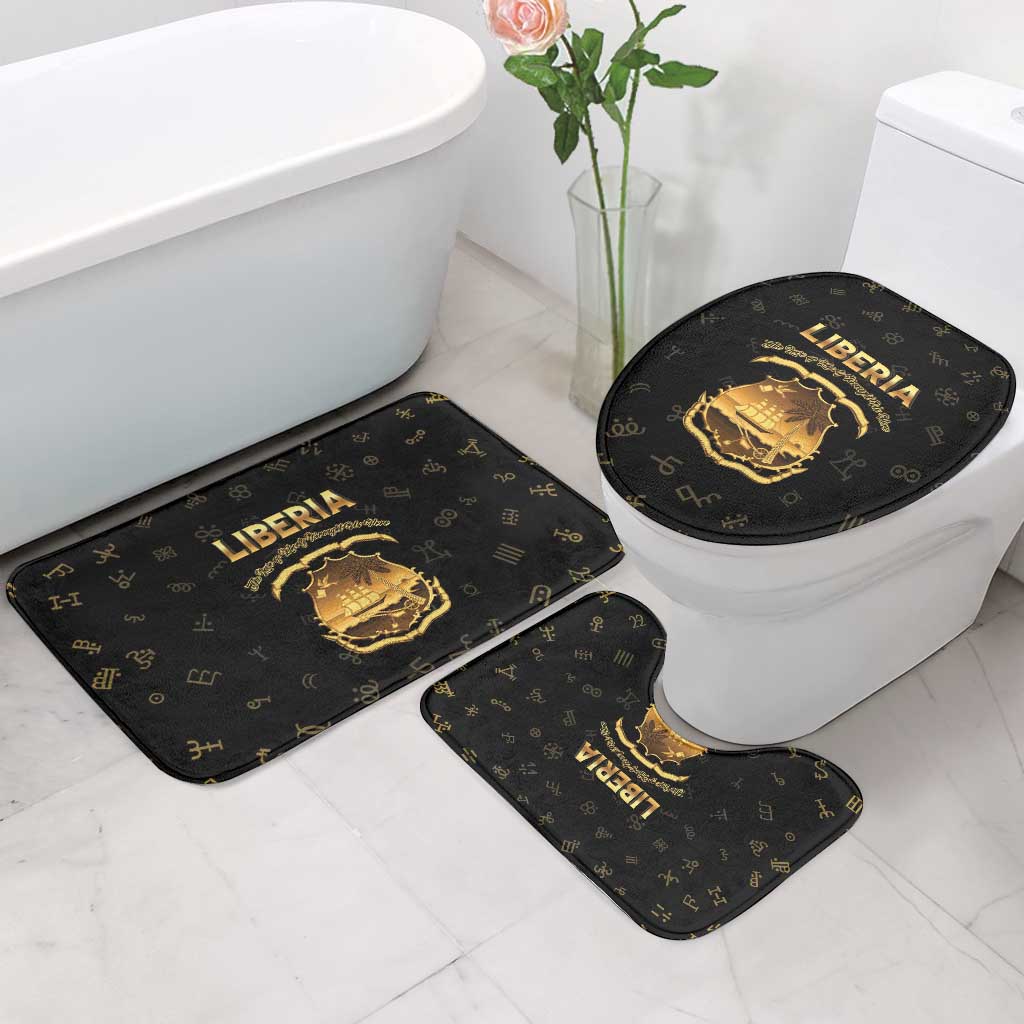 Liberia Vai Syllabary Heritage Bathroom Set National Emblem Golden Style - Wonder Print Shop