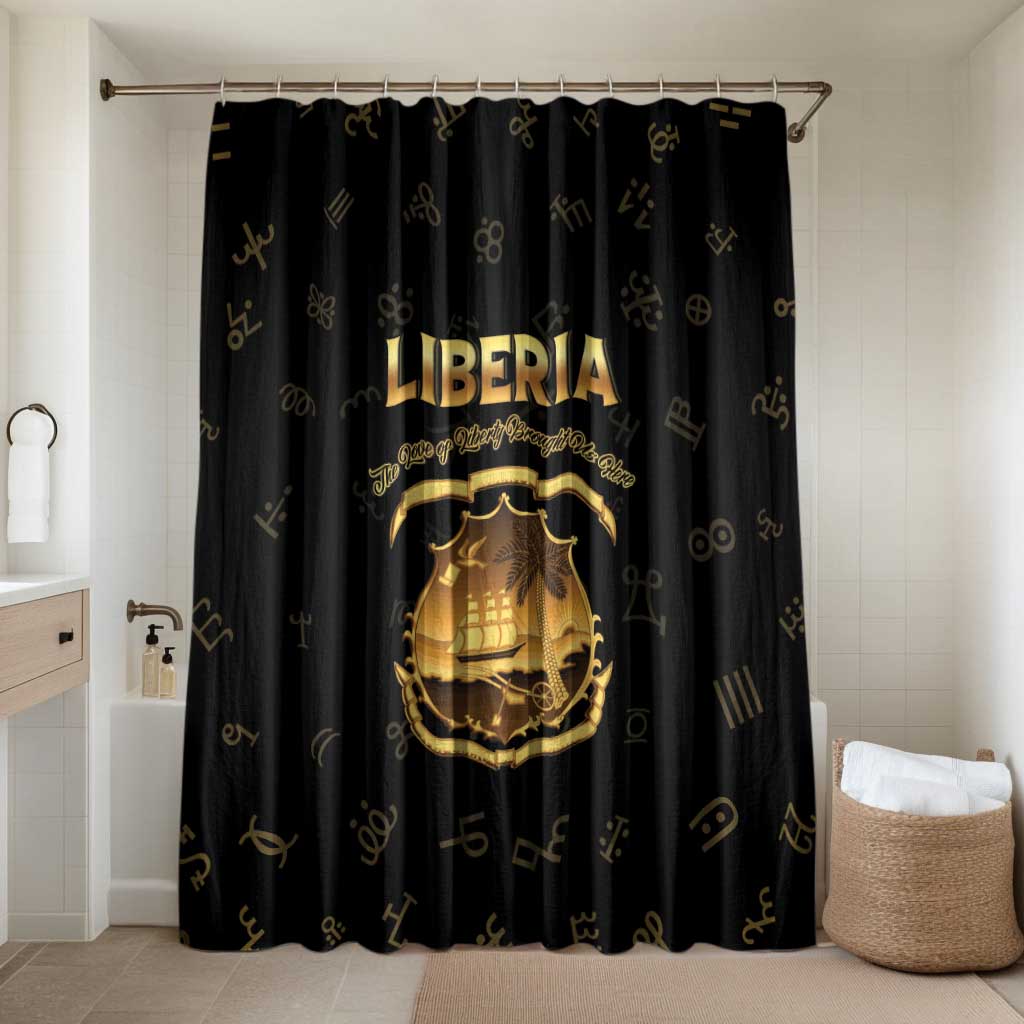 Liberia Vai Syllabary Heritage Bathroom Set National Emblem Golden Style - Wonder Print Shop