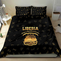 Liberia Vai Syllabary Heritage Bedding Set National Emblem Golden Style - Wonder Print Shop