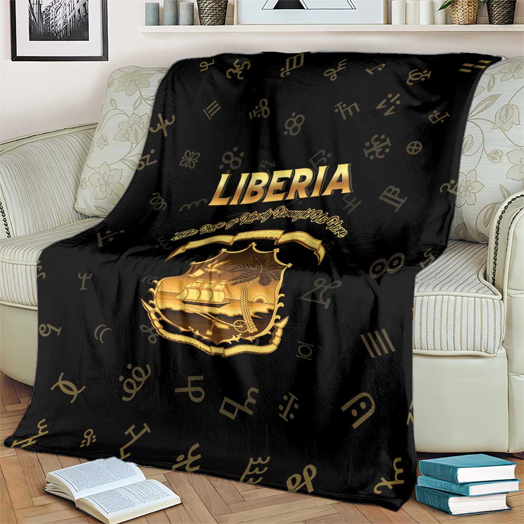 Liberia Vai Syllabary Heritage Blanket National Emblem Golden Style - Wonder Print Shop