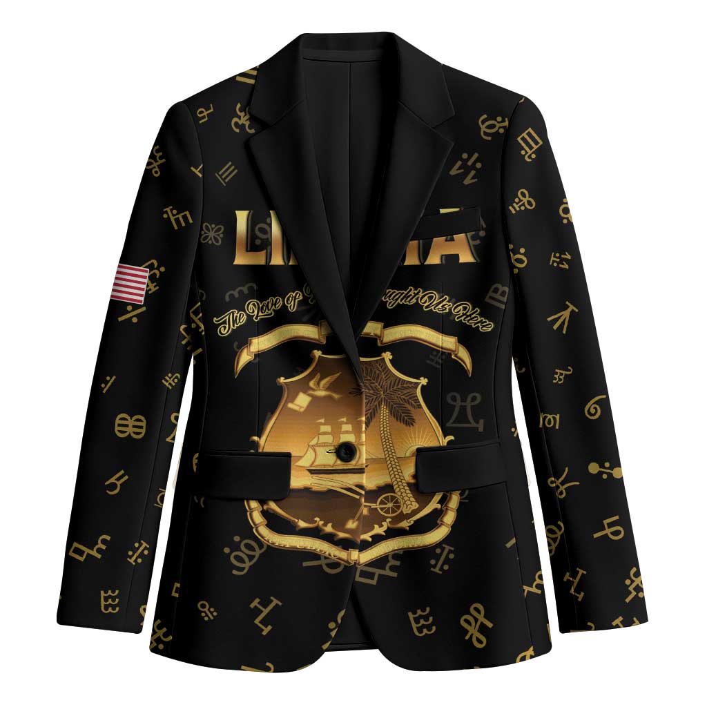 Personalized Liberia Vai Syllabary Heritage Blazer National Emblem Golden Style - Wonder Print Shop