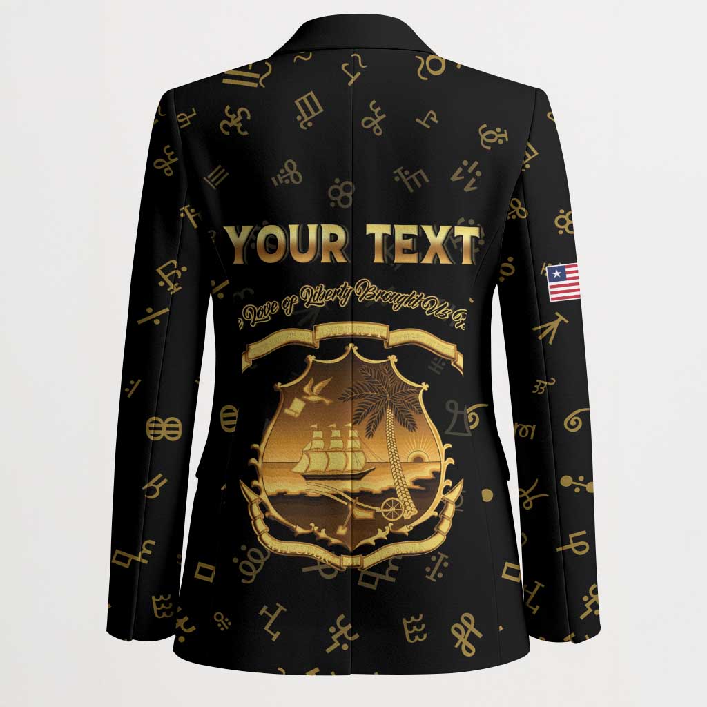 Personalized Liberia Vai Syllabary Heritage Blazer National Emblem Golden Style - Wonder Print Shop