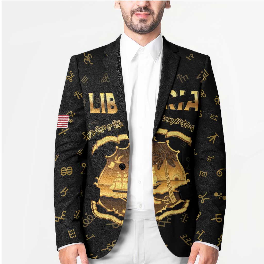 Personalized Liberia Vai Syllabary Heritage Blazer National Emblem Golden Style - Wonder Print Shop