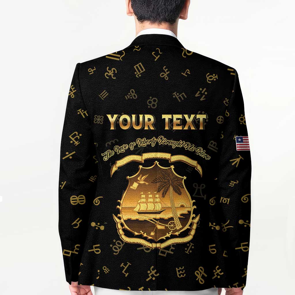 Personalized Liberia Vai Syllabary Heritage Blazer National Emblem Golden Style - Wonder Print Shop