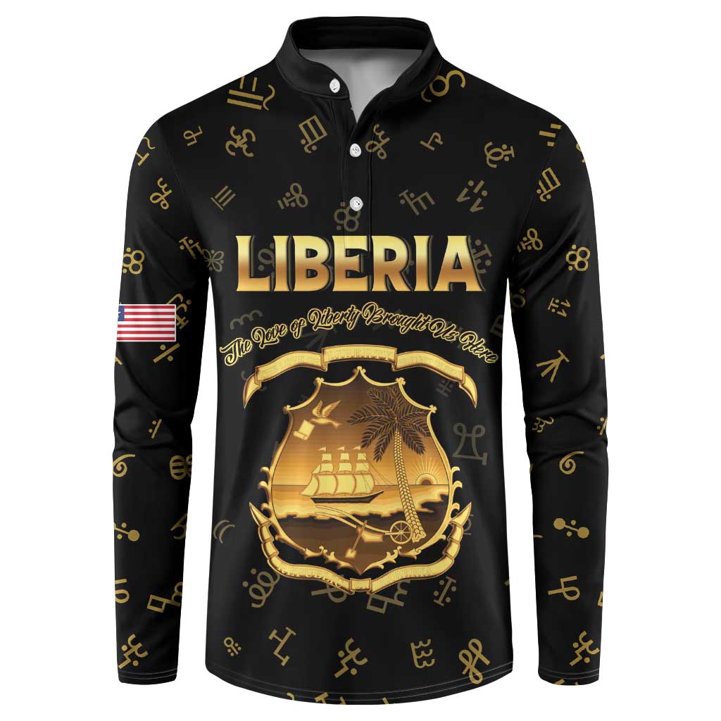 Personalized Liberia Vai Syllabary Heritage Button Sweatshirt National Emblem Golden Style - Wonder Print Shop