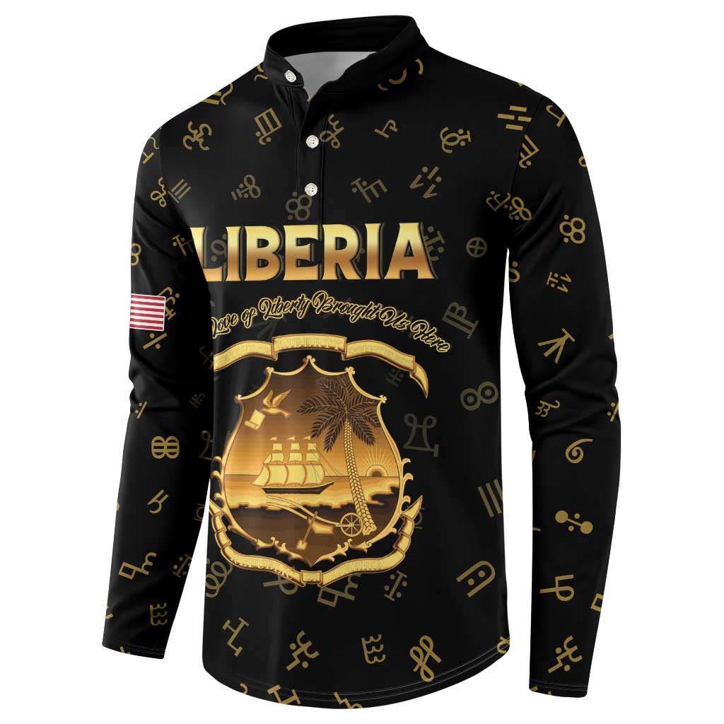 Personalized Liberia Vai Syllabary Heritage Button Sweatshirt National Emblem Golden Style - Wonder Print Shop