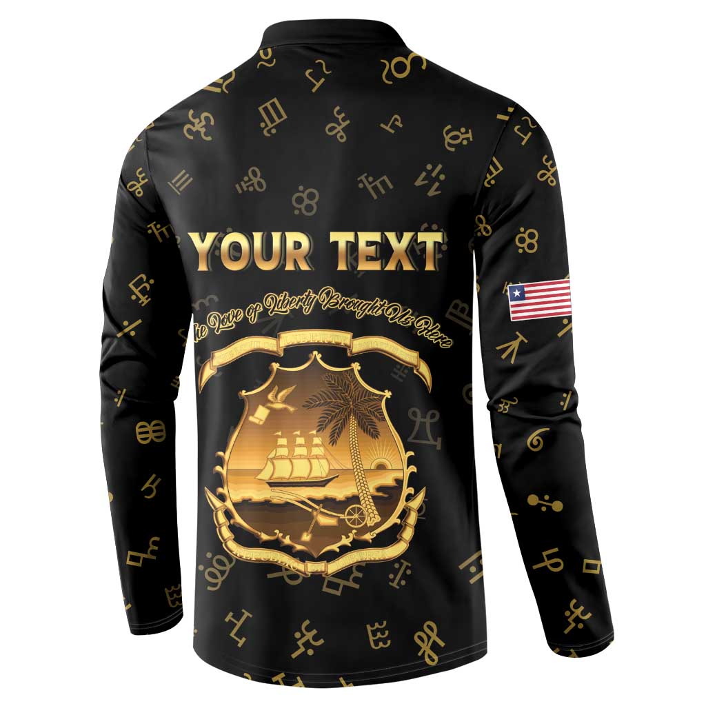 Personalized Liberia Vai Syllabary Heritage Button Sweatshirt National Emblem Golden Style - Wonder Print Shop