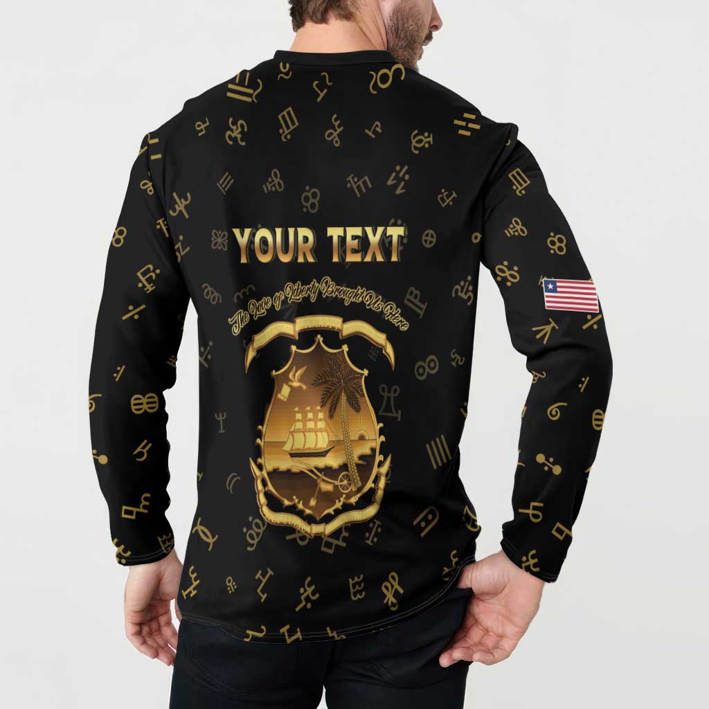 Personalized Liberia Vai Syllabary Heritage Button Sweatshirt National Emblem Golden Style - Wonder Print Shop
