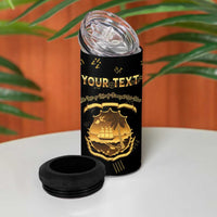 Personalized Liberia Vai Syllabary Heritage 4 in 1 Can Cooler Tumbler National Emblem Golden Style - Wonder Print Shop