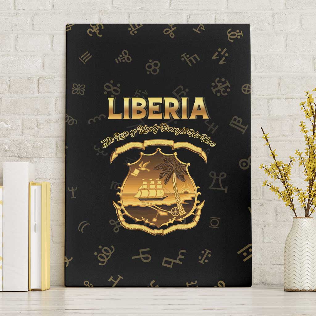 Liberia Vai Syllabary Heritage Canvas Wall Art National Emblem Golden Style - Wonder Print Shop