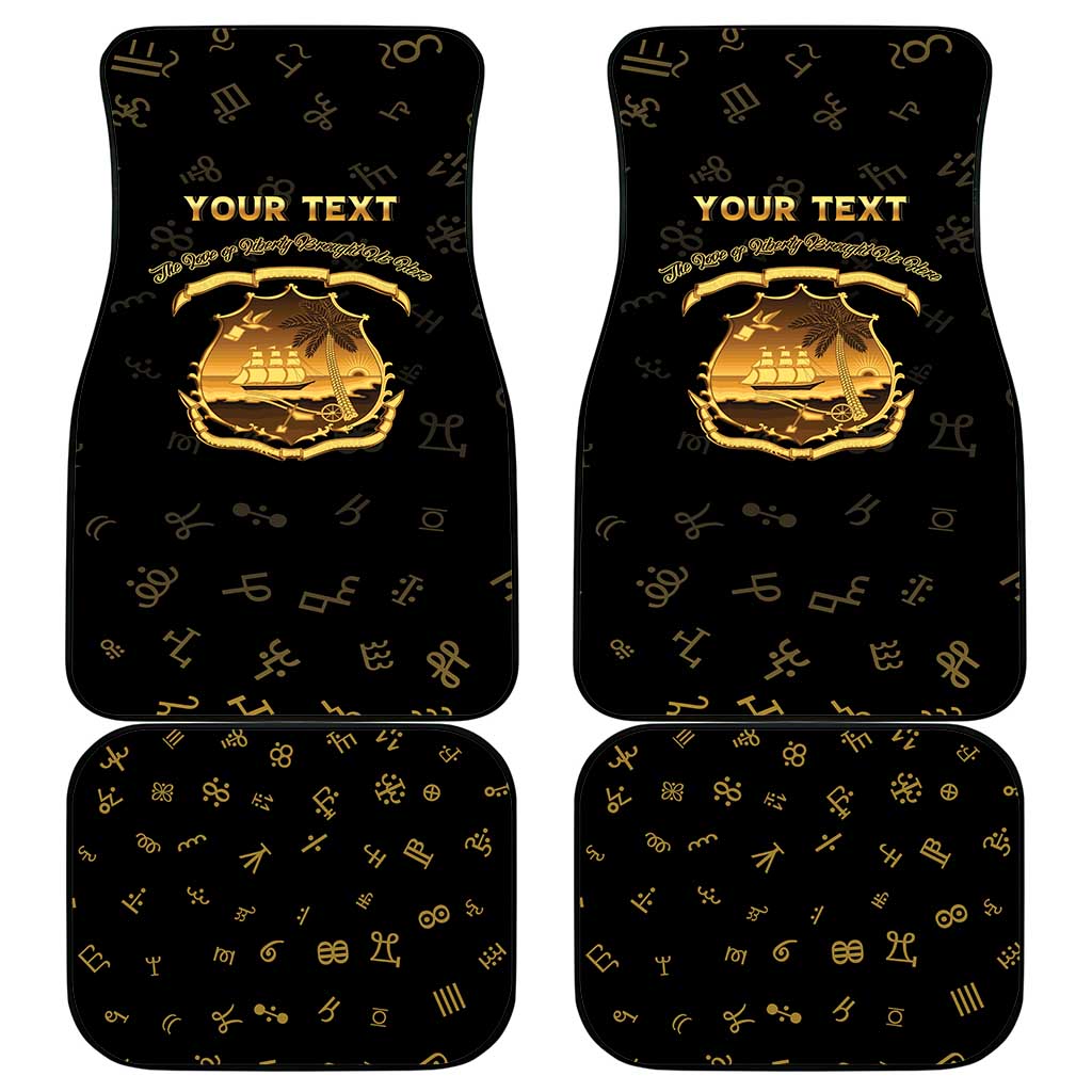 Personalized Liberia Vai Syllabary Heritage Car Mats National Emblem Golden Style - Wonder Print Shop