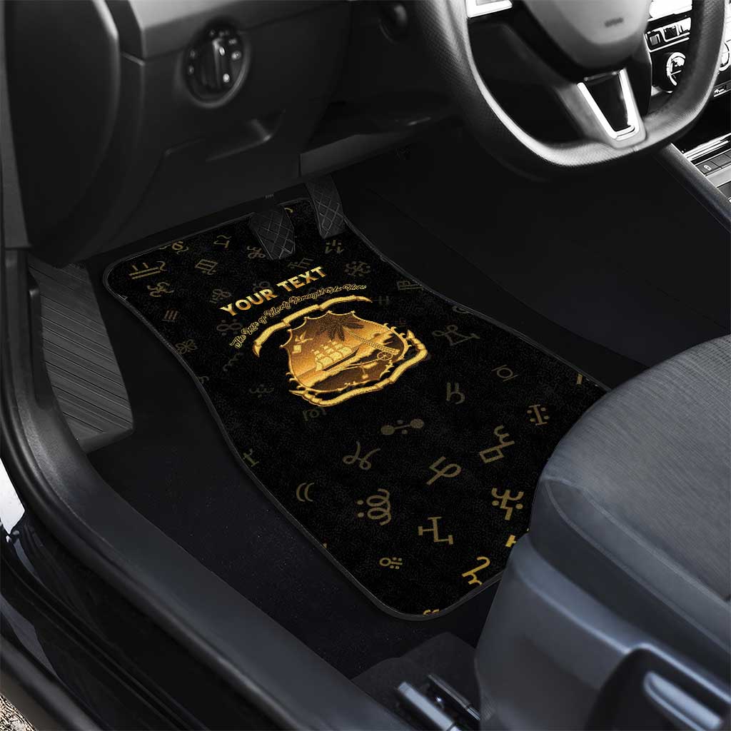 Personalized Liberia Vai Syllabary Heritage Car Mats National Emblem Golden Style - Wonder Print Shop