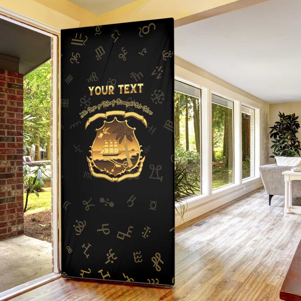 Personalized Liberia Vai Syllabary Heritage Door Cover National Emblem Golden Style - Wonder Print Shop