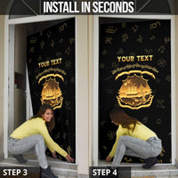 Personalized Liberia Vai Syllabary Heritage Door Cover National Emblem Golden Style - Wonder Print Shop