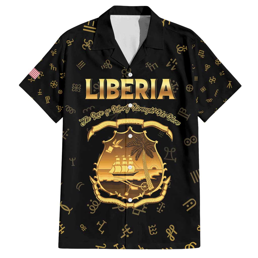 Personalized Liberia Vai Syllabary Heritage Family Matching Long Sleeve Bodycon Dress and Hawaiian Shirt National Emblem Golden Style - Wonder Print Shop