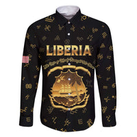Personalized Liberia Vai Syllabary Heritage Family Matching Long Sleeve Bodycon Dress and Hawaiian Shirt National Emblem Golden Style - Wonder Print Shop