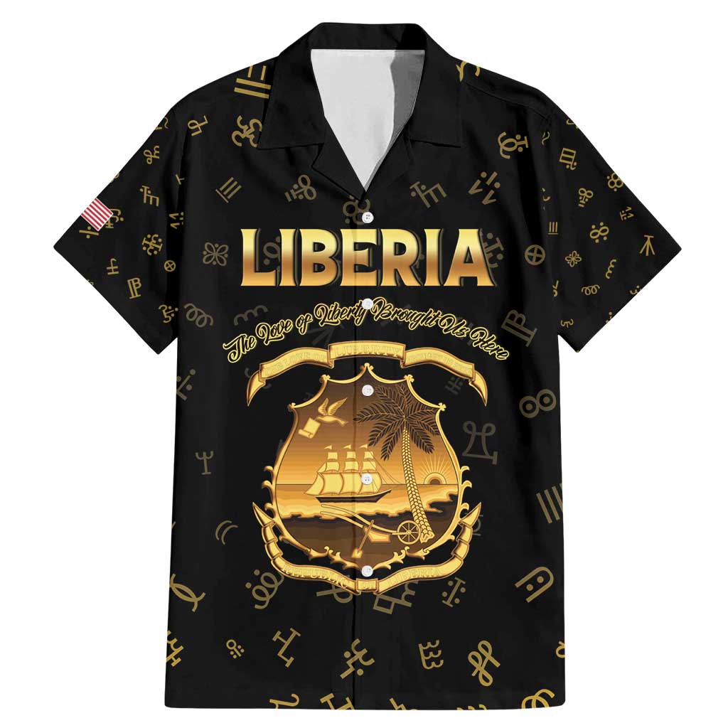 Personalized Liberia Vai Syllabary Heritage Family Matching Mermaid Dress and Hawaiian Shirt National Emblem Golden Style - Wonder Print Shop
