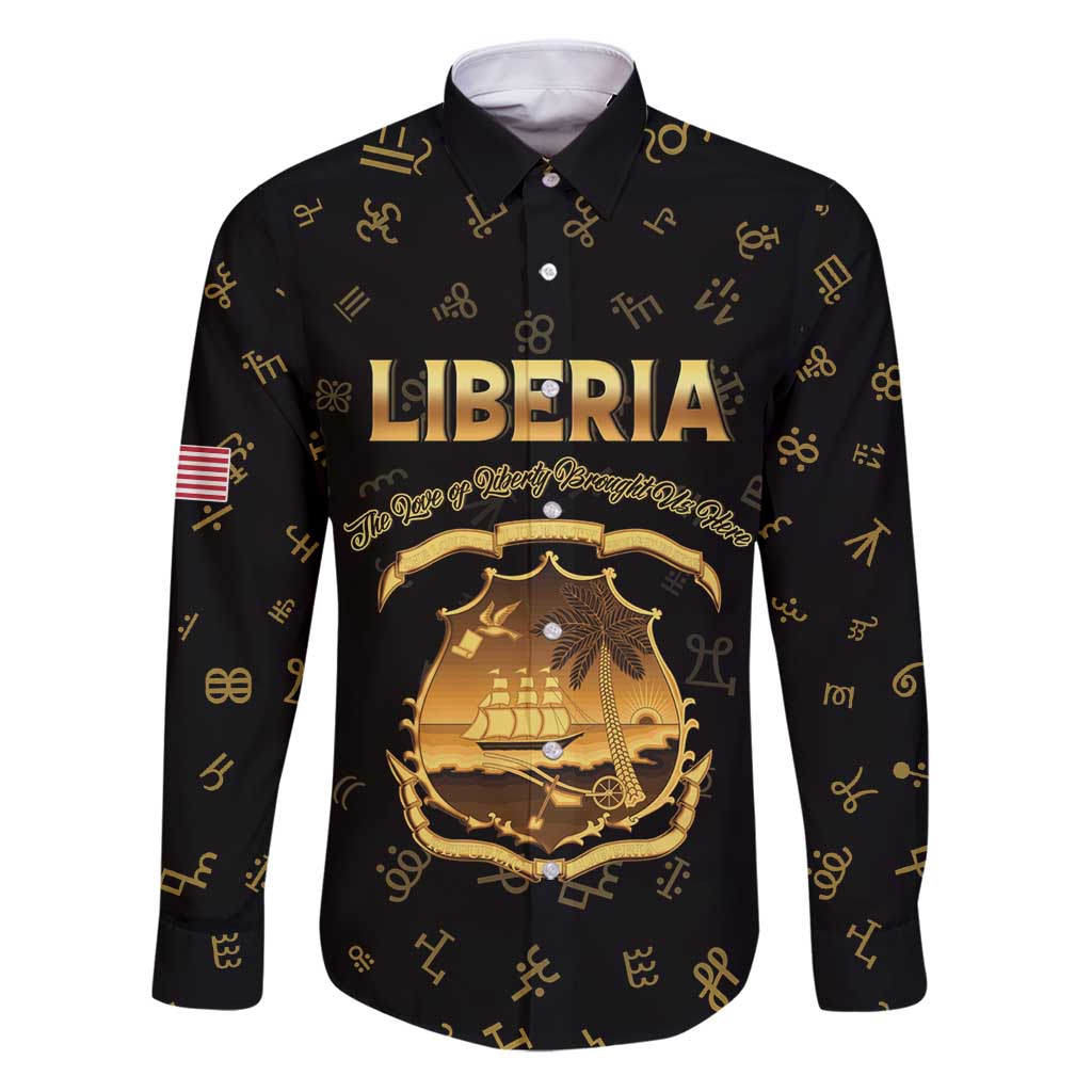 Personalized Liberia Vai Syllabary Heritage Family Matching Puletasi and Hawaiian Shirt National Emblem Golden Style - Wonder Print Shop