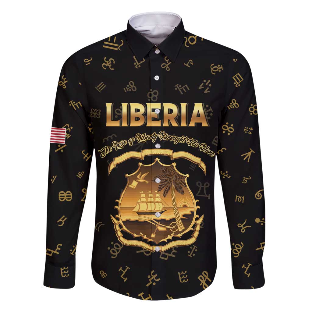 Personalized Liberia Vai Syllabary Heritage Family Matching Short Sleeve Bodycon Dress and Hawaiian Shirt National Emblem Golden Style - Wonder Print Shop