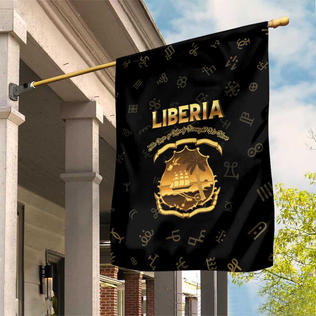 Liberia Vai Syllabary Heritage Garden Flag National Emblem Golden Style - Wonder Print Shop